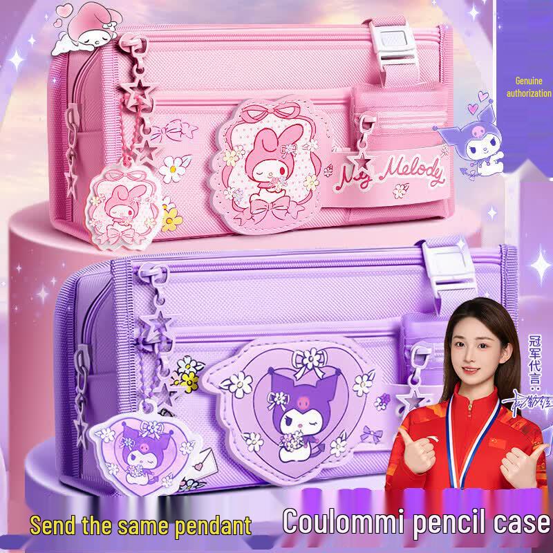 Sanrio Kuromi Large Capacity Canvas Pencil Pouch