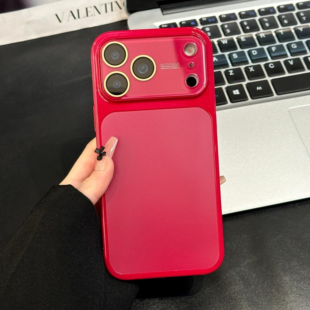 Fluorescent Color Glossy PC Phone Case For iPhone 17 16 15 14 13 Pro Max Lens Camera Touch Button Protective Shockproof Cover