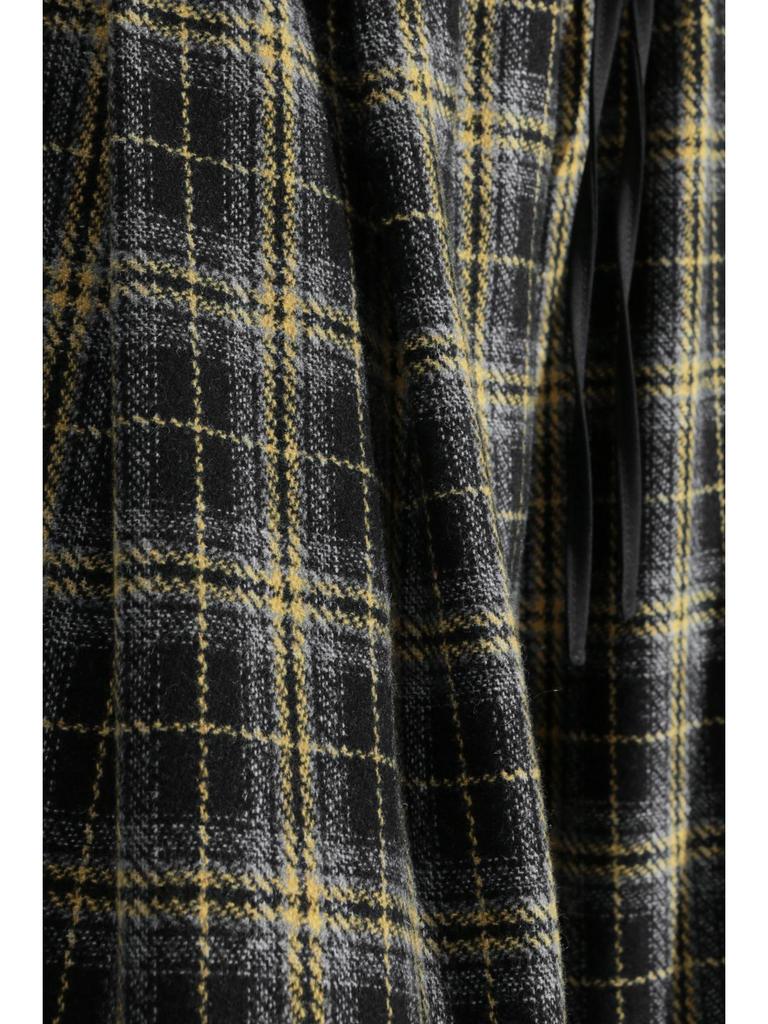 Neo-Modern Plaid Wide-Leg Wool Skirt-Pants for Women