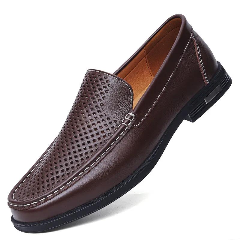 Fashion Genuine Leather Men's Shoes Classics Business Dress Shoes Moccasins Slip on Loafers Driving Shoes for Men Casual Shoe Big SIze48