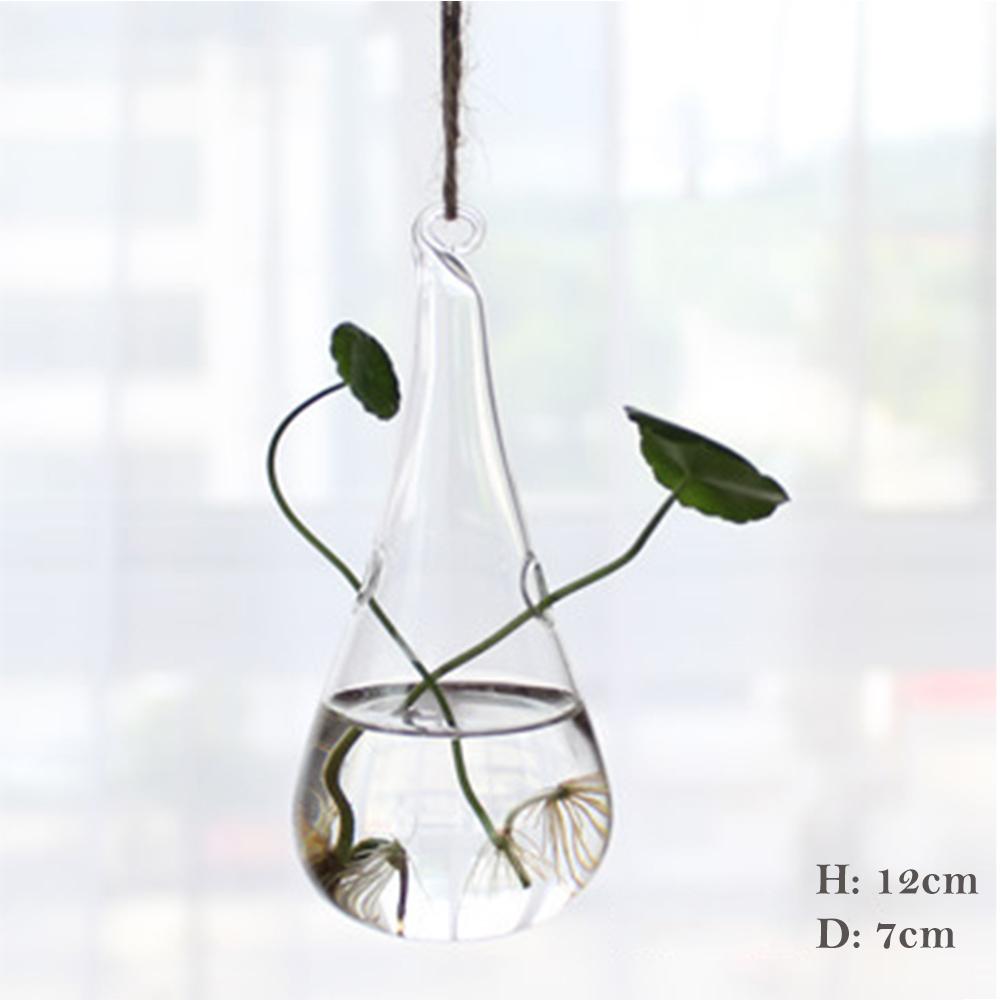 1Pcs Creative Hanging Glass Vase Transparent Hydroponic Container Terrarium Flower Plant Pot Garden Home Wedding Decoration