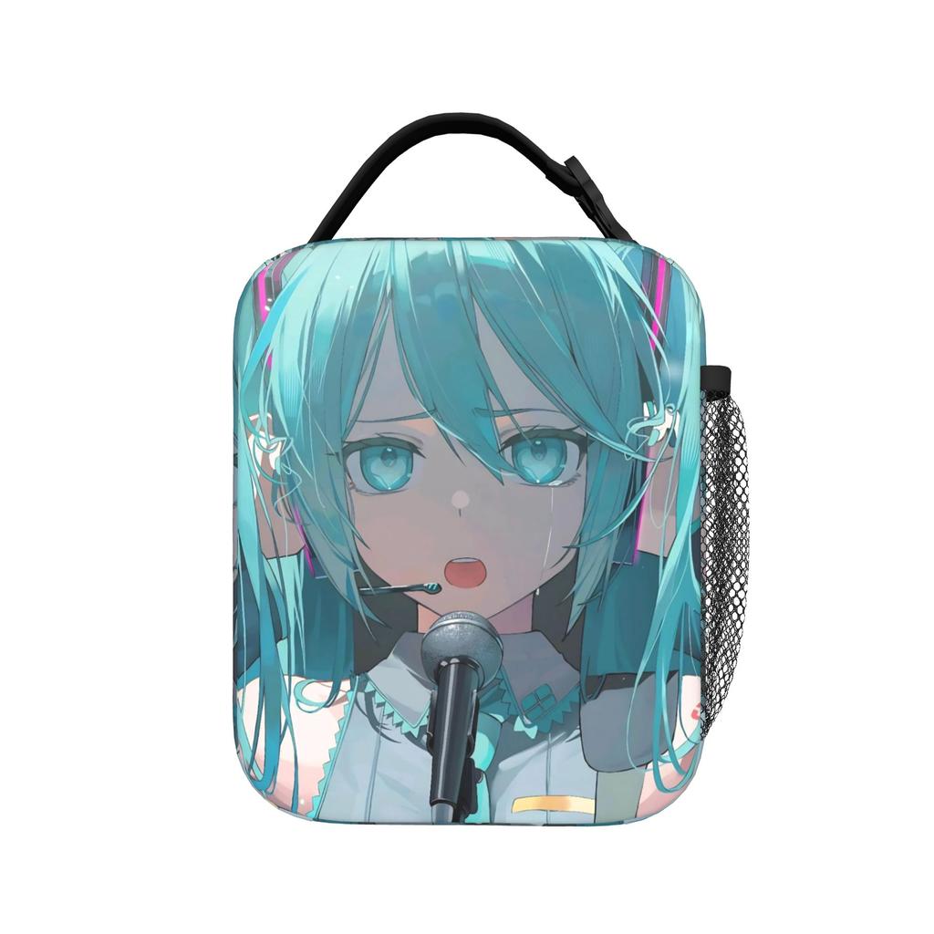 Hatsune Miku Manga Insulated Lunch Bags High Capacity Reusable Thermal Bag Tote Lunch Box School Picnic Bento Pouch