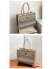 Canvas-Tasche im Ethno-Stil: Handtasche mit großem Fassungsvermögen für Damen