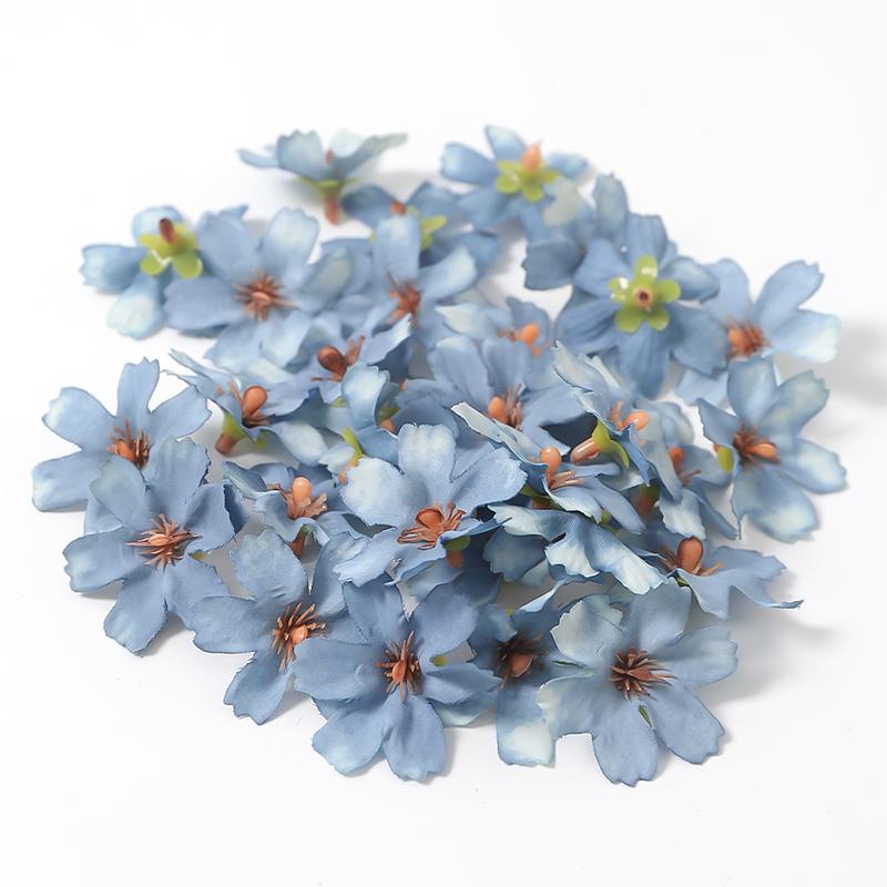30/50Pcs Artificial Flowers Heads 4cm Silk Fake Flowers for Home Dceor Wedding Bride Decoration Craft Wreath Gifts Accessories