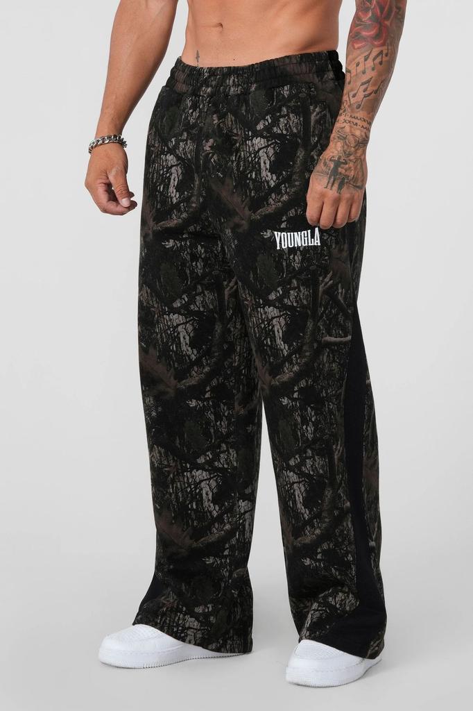 Pantalon de sport pour homme Imprimé rayé Respirant Jambe droite Salle de sport Course à pied Décontracté Pantalon de survêtement