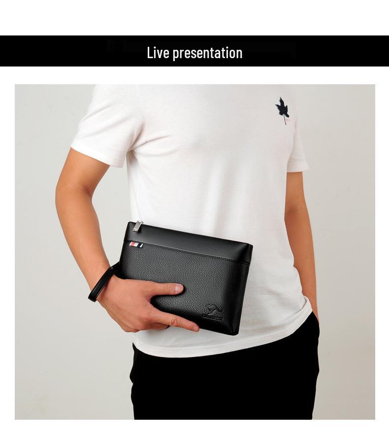 Herren Große Kapazität Weiches Leder Clutch Geldbörse - Trendige Lässige Handtasche & Umschlagtasche