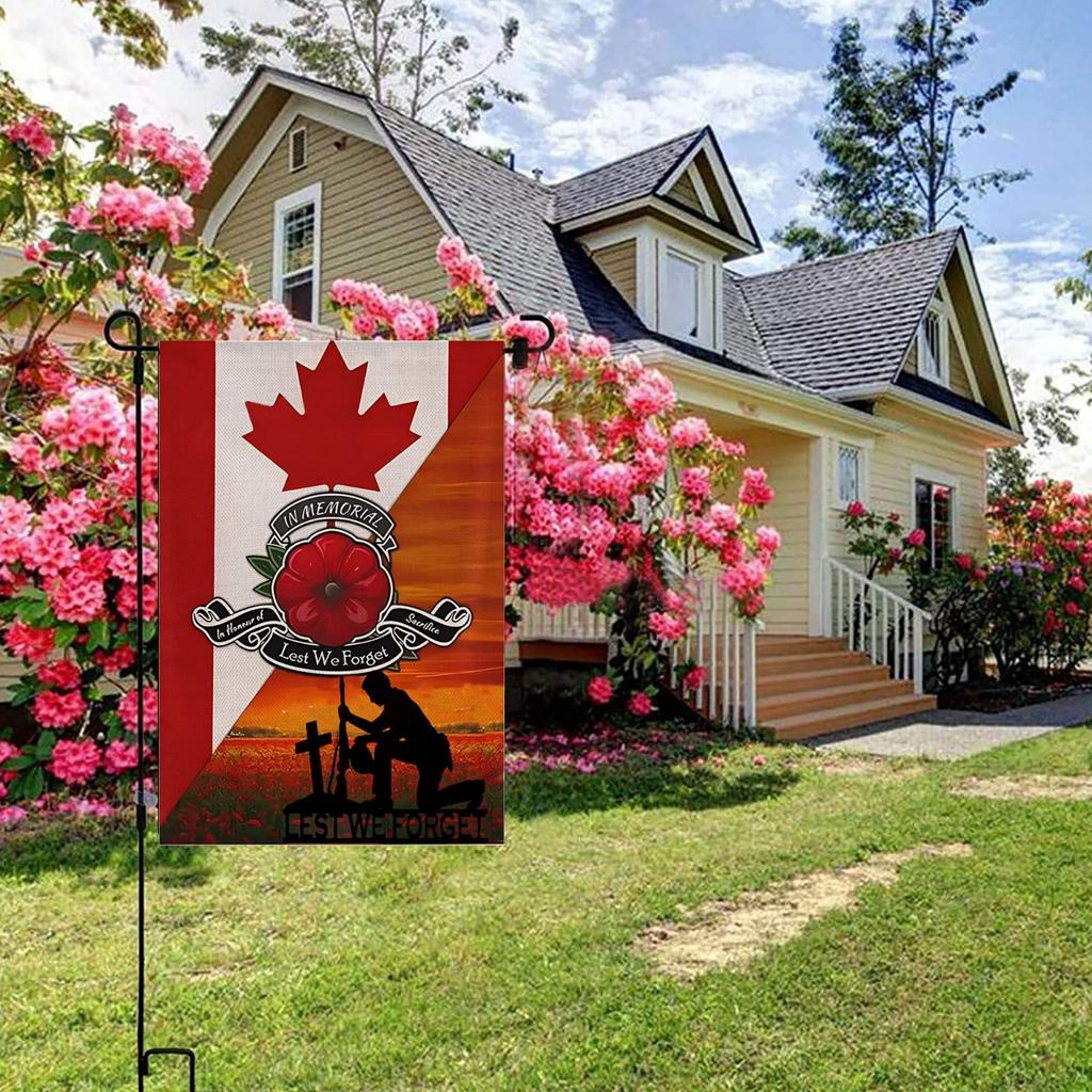 Memorial Day Flag, Lest We Forget Veterans Garden Flag, 12 X 18 Inch Double Sided, Military Soldiers Veterans Patriotic Yard Outdoor Decoration