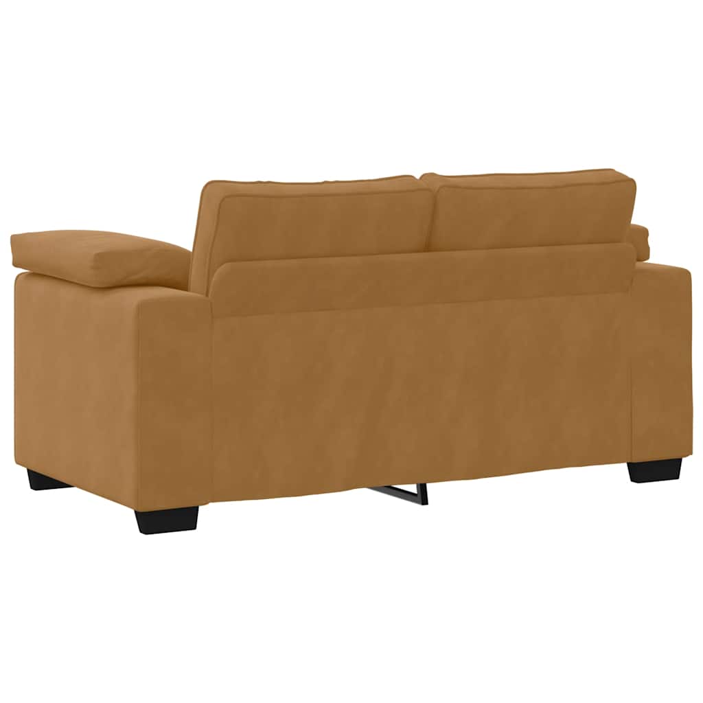 Two Seater Sofa Brown 160 x 77 x 82 cm Velvet