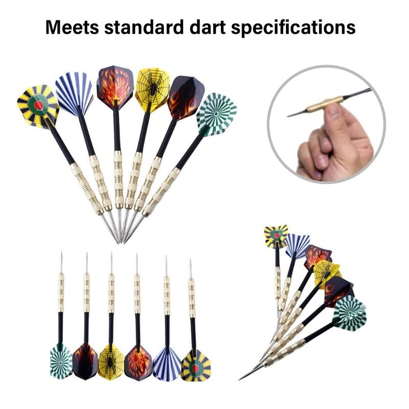 Set di Dardi Professionali con Punta in Acciaio 18 Pezzi con Aste in Alluminio Alette per Dardi Punta Metallica Fine Durevole