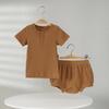 Infant Summer Pajama Set: Short Sleeve T-shirt & Shorts Rompers for 0-1 Year Olds, Breathable & Air-Conditioning Friendly.