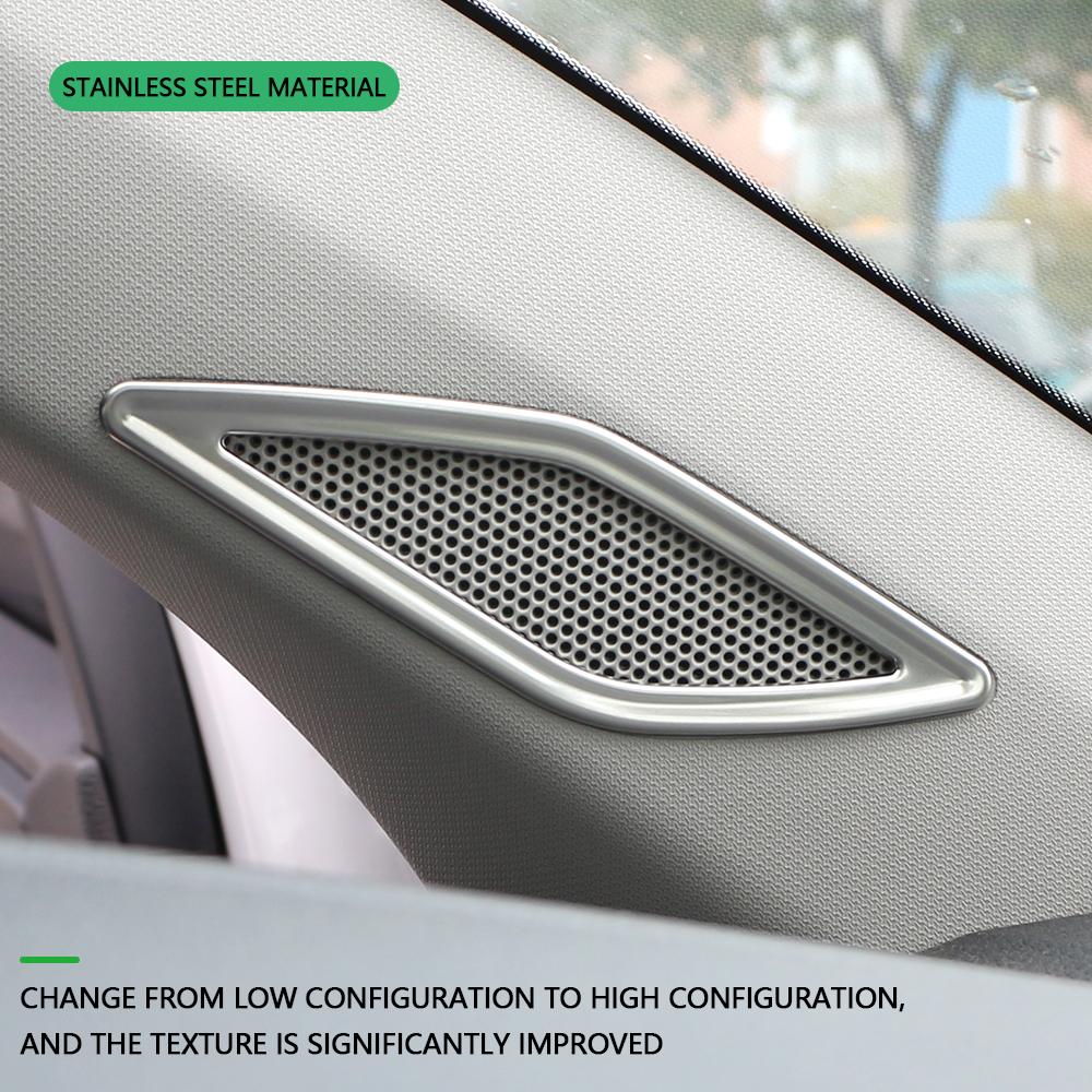 Car Front Pillar Cover Speaker Ring Sticker for VW Volkswagen Tcross T-cross 2018-2023 Stickers Stainless Steel Accessories