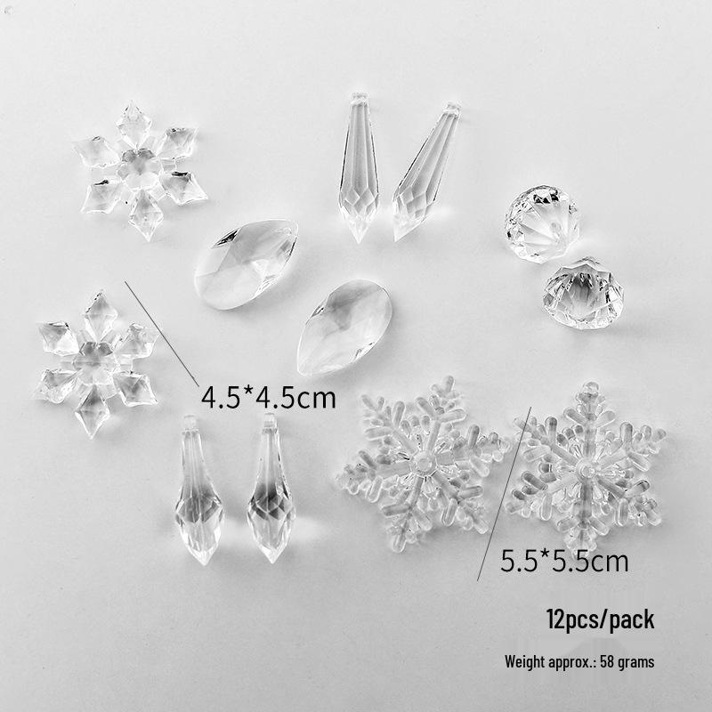 NUCHI Acrylic Snowflake Ice Crystal Christmas Tree Ornament