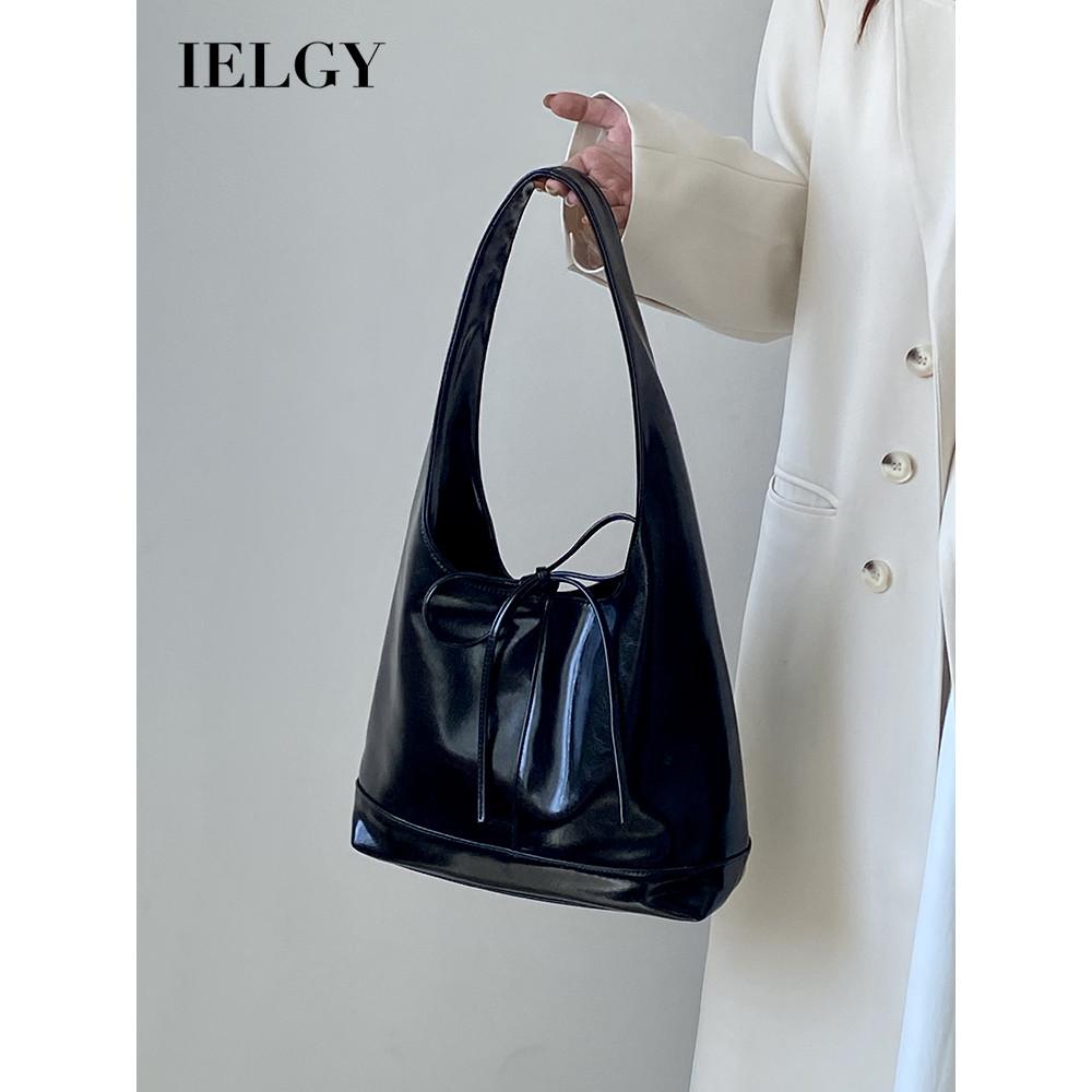 IELGY Female Bag Korean Version Bow Large Capacity Tote Bag Portable Shoulder Bag