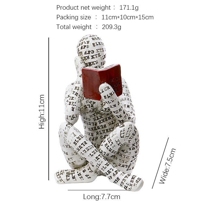 Reading Woman Resin Figurine - Creative Bookshelf and Home Study Decoration Ornament