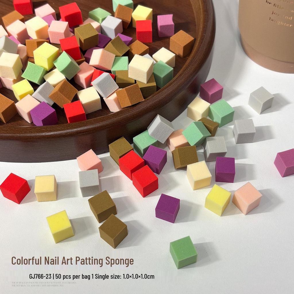 Tofu Block High-Density Blush Sponge 1cm with Stainless Steel Grip for Nail Art.