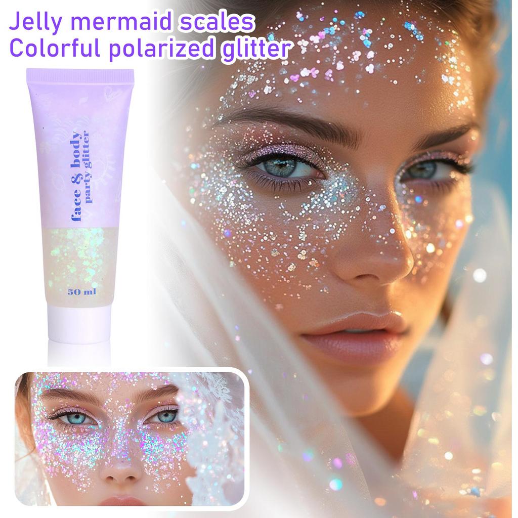 Glitzergel: Meerjungfrauen-Schuppen für Gesicht, Körper und Lippen; Glitter Lidschatten; , Schimmerndes Bühnen-Make-up 0 ml