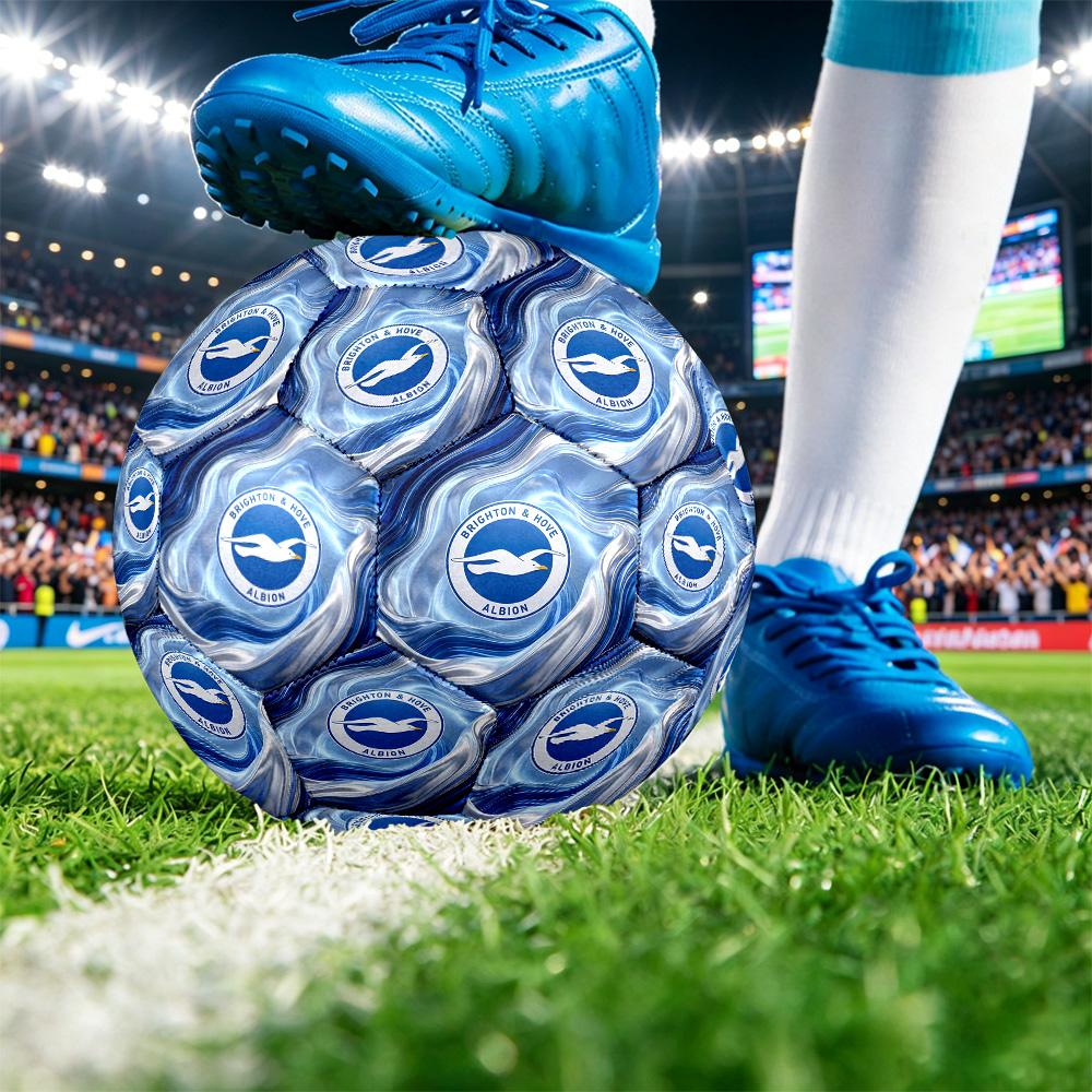 Brighton & Hove Albion FootballPrinted Size 5 Soccer Blbion Football, Anti Slip Adult Match Football Souvenir for Football Fans