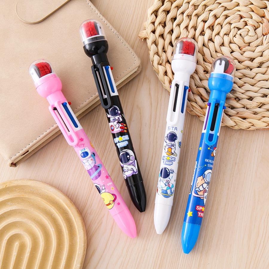 

Back to school 5pcs 0.5mm Cartoon astronaut shape seal Six colors ballpoint pen, Durable School Learn ballpoint pen for Awarding student prize Smooth black-5pcs