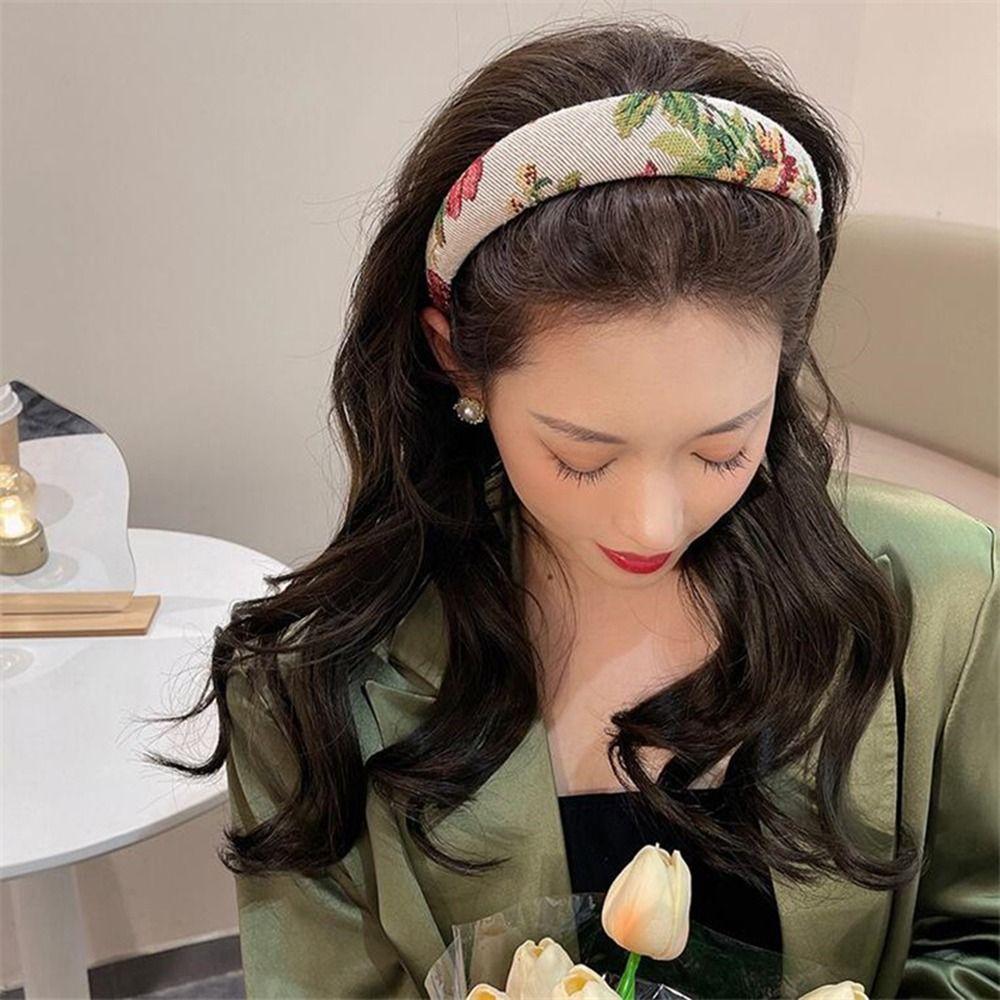 

Cloth Headwear Embroidery Korean Style Headband Hair Accessories Women Hairband Sponge Hair Hoop