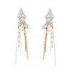 Elegant light luxury flash diamonds personalized fashion fringed long earrings daily commuting dating versatile earrings