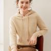 Women's Cashmere Yuanbao Stitch Hoodie - Loose Fit, Thick Knit, Age-Reducing, Casual for Autumn and Winter
