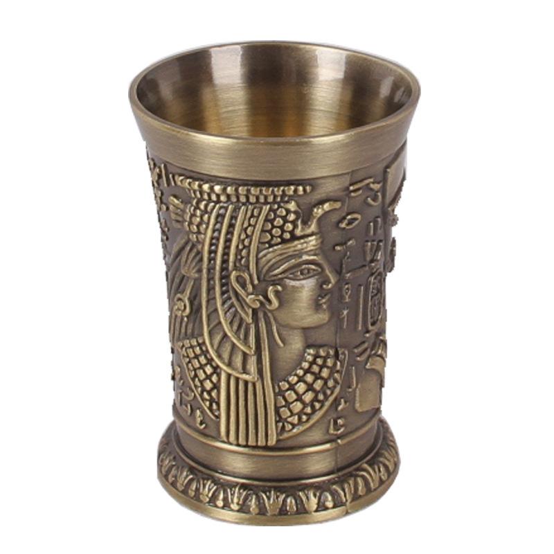 Ägyptischer Pharao Schnapsglas - Antiker Afrikanischer Stil Weinbecher - Zinklegierung Metall Trinkglas - Perfektes Geburtstagsgeschenk