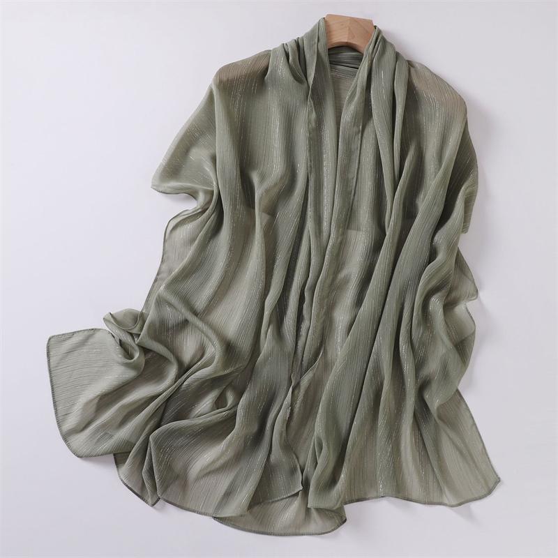 Lurex Silver Glitter Shimmer Bubble Chiffon Hijab Sparkle Veil Ramadan Long Scarf Shawl Beach Headscarf Bufandas Muslim Headband