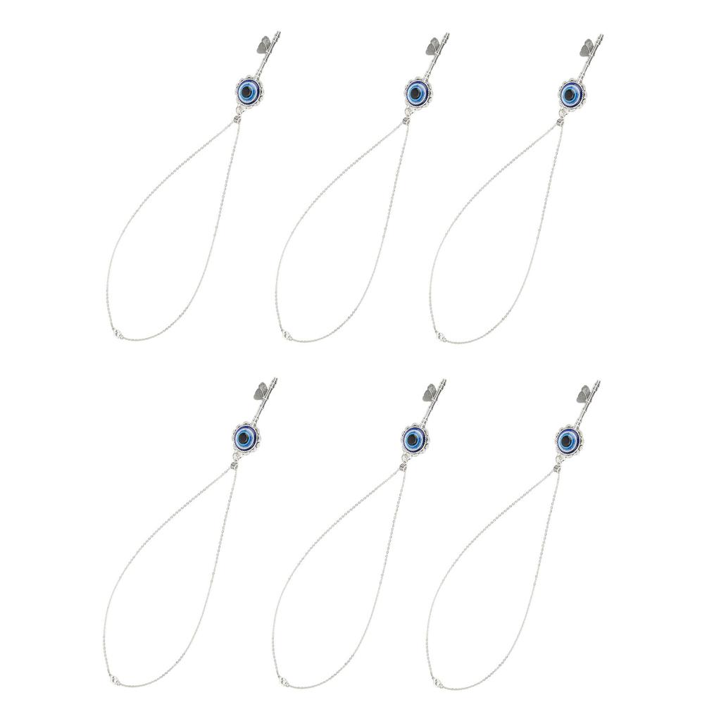 6 BUC Colier Ochi Rău Formă Cheie Noroc Ochi Albastru Colier Elegant Fermecător Aliaje Sticlă