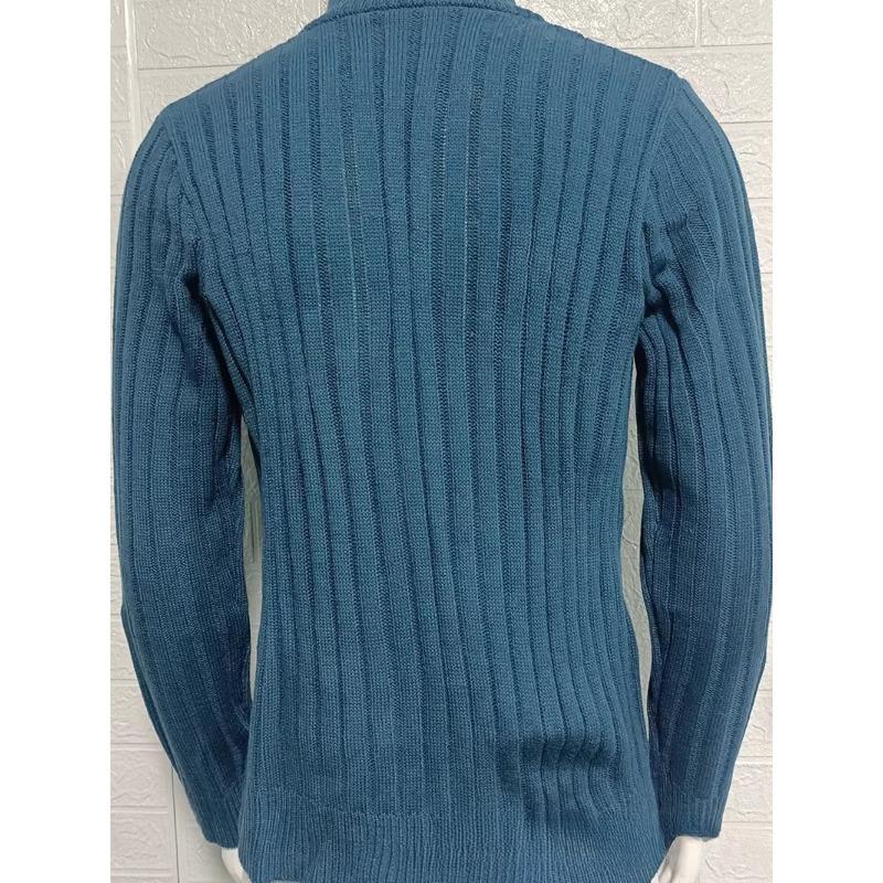 Men's Solid Mock Neck Sweater, Slim Fit Long Sleeve Zip Knit Cardigan, New Autumn Winter European Style Men Casual Knit Outerwear