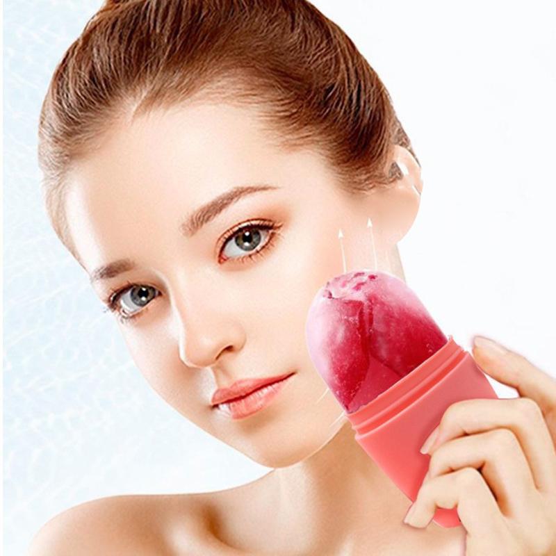 1Pcs Ice Cube Beauty Massage Silicone Ice Mold Summer Reusable Ice Face Roller For Eye Puffiness Ice Facial Roller Shrink Pores