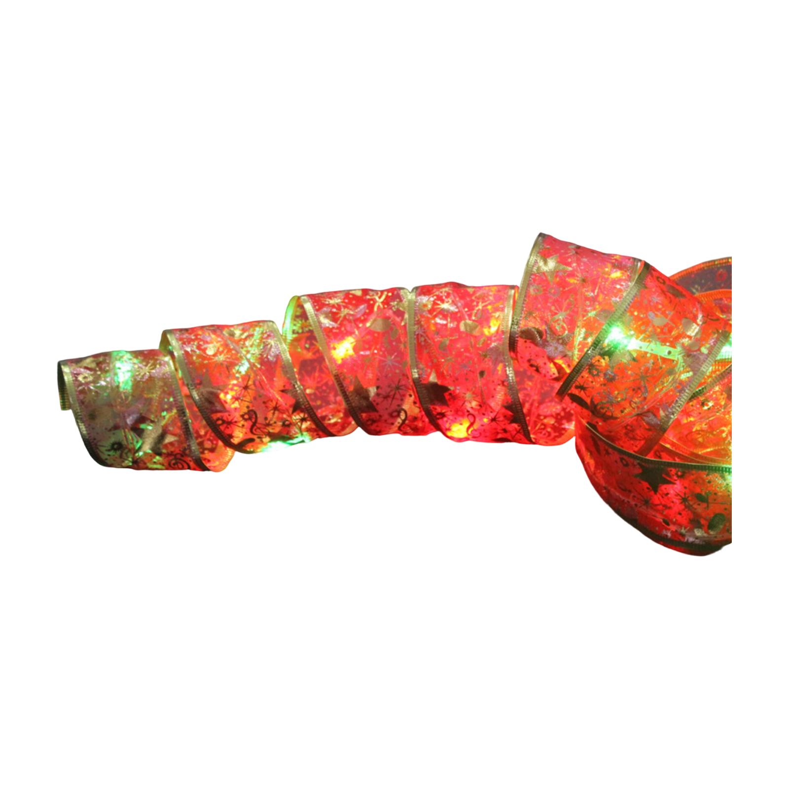 

Christmas Ribbon LED String Lights, Christmas Decorations, Christmas Tree Ornaments, Gifts, Hot Foil Double-layer Ribbon One Size