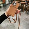 Crossbody Lanyard Brieftasche Kartenhalter Handyhülle für IPhone 17 Air 16 15 Plus 14 13 12 11 Pro Max XR XS X Silikon Weiche Hülle