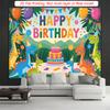 Party Backdrop Dinosaur Jungle Cake Flat Dinosaurs Balloons Studio Hanging Event Photo Background Front Door Decor