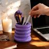 Pen Holder Snake Shape Resin Desktop Organizer Purple Snake Body Pen Organizer with Red Yellow Eyes Pens Pencils Makeup Brushes Storage Cup