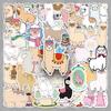 50 Cartoon Alpaca Stickers: Cute Q Version Animal Designs for Journals and Suitcases