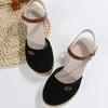 Sommer Damen Leinen Uni 6cm Keilsandalen Bohemian Handarbeit Damen Lässig Bequem Espadrilles Plateau Pumps Schuhe