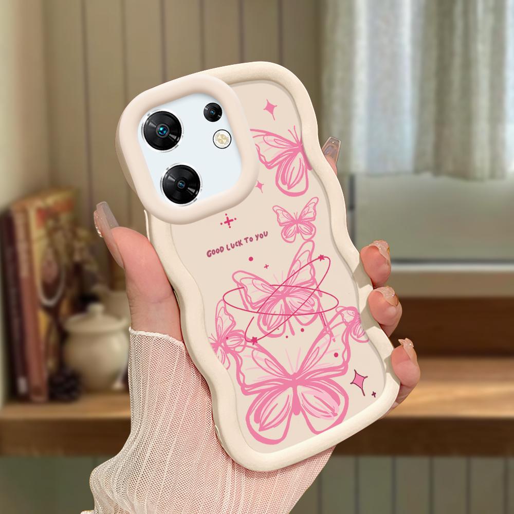 Big Wave Edge Soft Silicone Material Macaron Phone Case Shockproof Protective Rubber Casing for OPPO Reno Realme Infinix Tecno