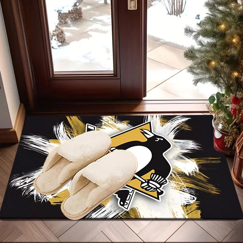 Penguins Heart Logo Art Area Rug Suitable for Indoor And Outdoor,Carpets for Kitchens, Homes, Offices, Living Rooms,Home Decor,Christmas Gift