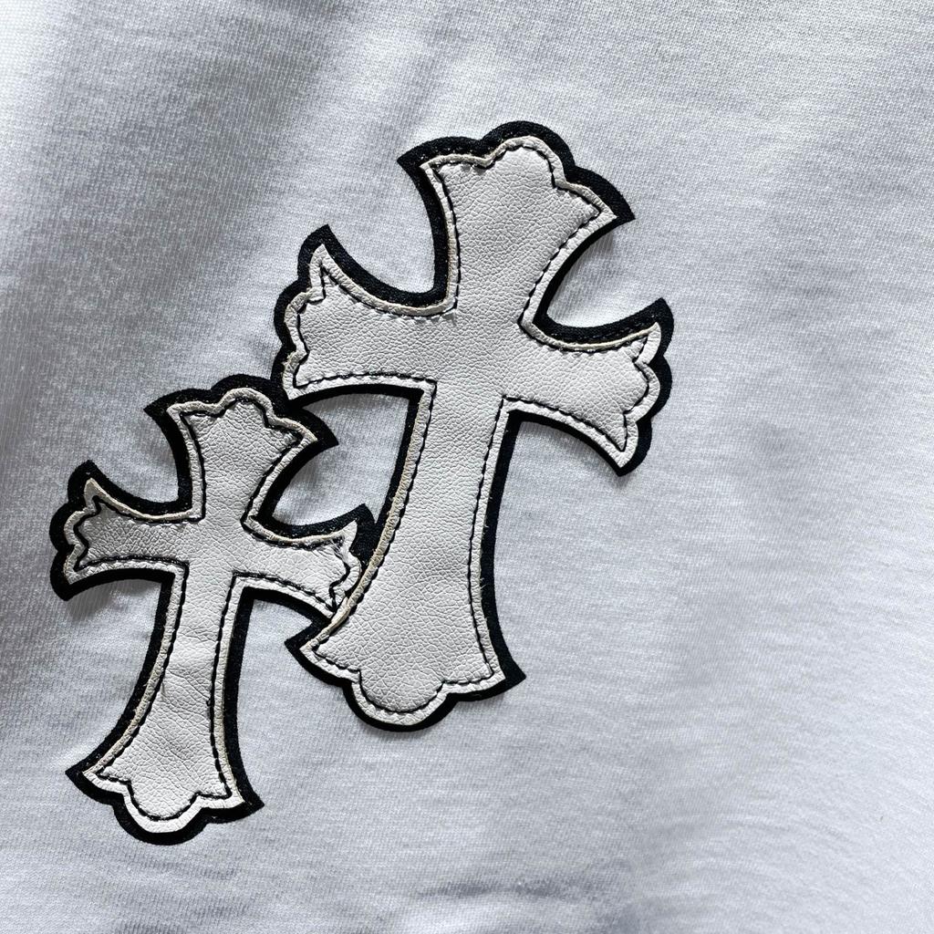 8553 CHROME HEARTS 2025 Summer New High Quality Cotton Round Neck Loose Large Size Men's and Women's T-shirt Couple T-shirt