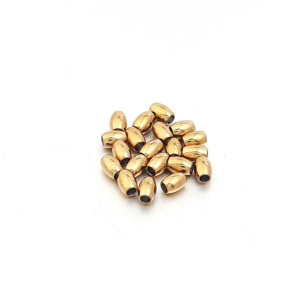 

20/50Pcs Oval Stainless Steel Beads Rice Shape Beads Seed Beads Loose Spacer Beads For Jewelry Making DIY Bracelet Accessories