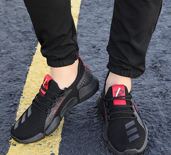 Emptio Air Fitness Mesh Sports Sneakers for Perfect for Stylish Hiking Black Heel-Mounted Men, Breathable, Slip-On, Customizable, Running, Walking,