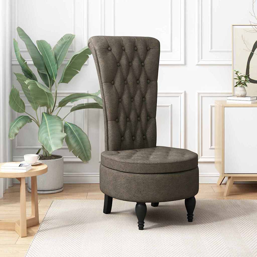 Dunkelgrauer Relaxsessel 56,5 x 70 x 110 cm Kunstwildleder