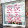 4 Stück Valentinstag Fensteraufkleber Niedliches Rotes Herzmuster in Aquarell Elektrostatisch Hochzeitsparty Hausdekorationsaufkleber