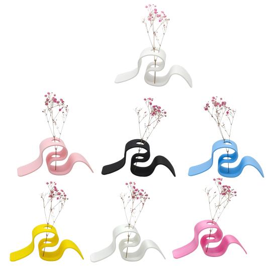 Creative Plant Display 3D Printed Dried Flower Stand, Curved Ribbon Vase, Decorative Holder, Bedroom Container Artificial Rack for Living Room