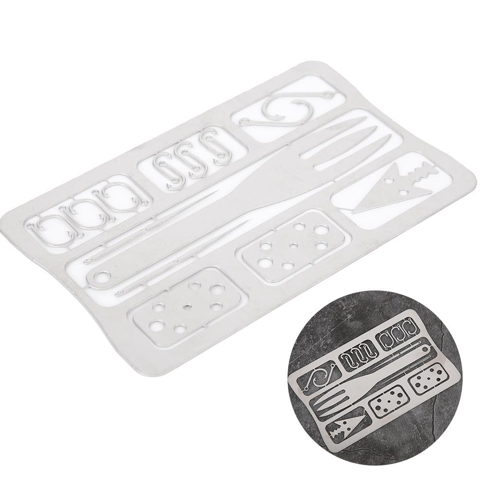 Multiwerkzeug Campingausrüstung Überlebenswerkzeuge Jagd Notfallset Angelausrüstung Angelhakenkarte