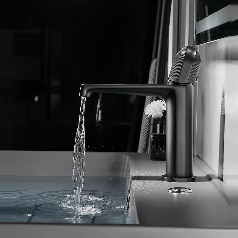 Grey/White/Black/Chrome Bathroom Hot And Cold Mixed Basin Faucet Brass Light Luxury Home Bathroom Cabinet Hand Wash Basin Tap