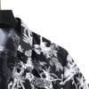 Men's Cardigan Short Sleeve Hawaiian Beach Flower Shirt Men's Turtleneck Shirt