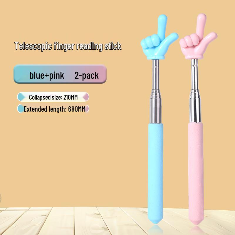 Retractable Teaching Pointer - Classroom Finger Pointer for Reading and Recognition