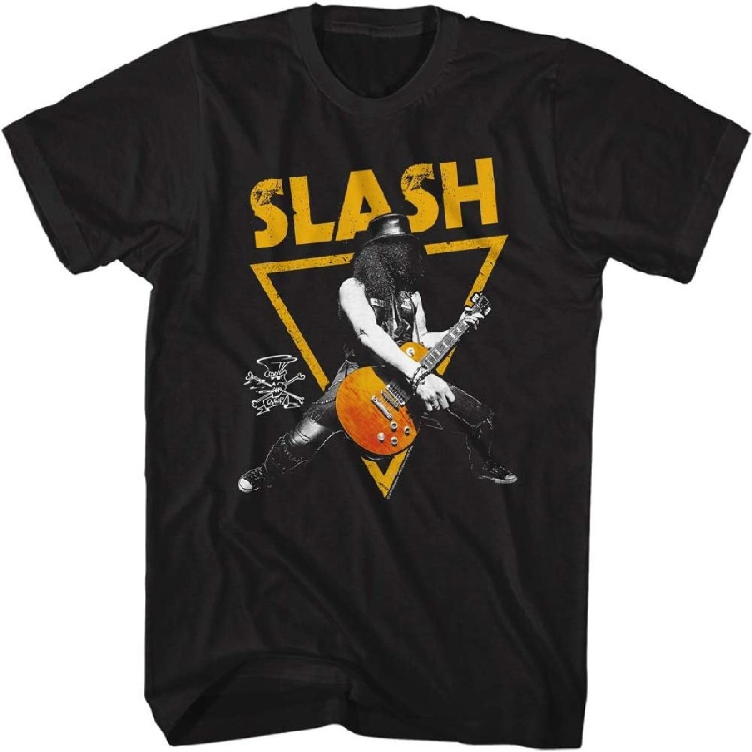 

American Classics Slash Musician Playing Guitar Triangle Image Adult Short Sleeve T-Shirt Graphic Tee XXXXXL чёрный