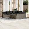 Vidaxl 11-Cz. Gartenmöbel-Set mit Kissen, Grauer PE-Rattan